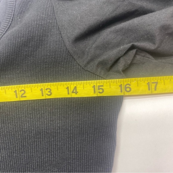 Anthropologie Maeve Women’s Black Puff Sleeve Blouse SM Double V Neck - Picture 11 of 13